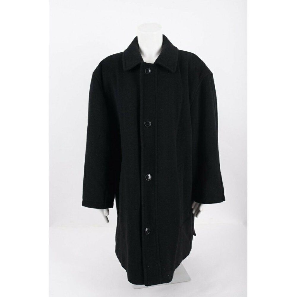 Lauren Ralph Lauren Womens Black Coat Long Overcoat L Large Cashmere Blend